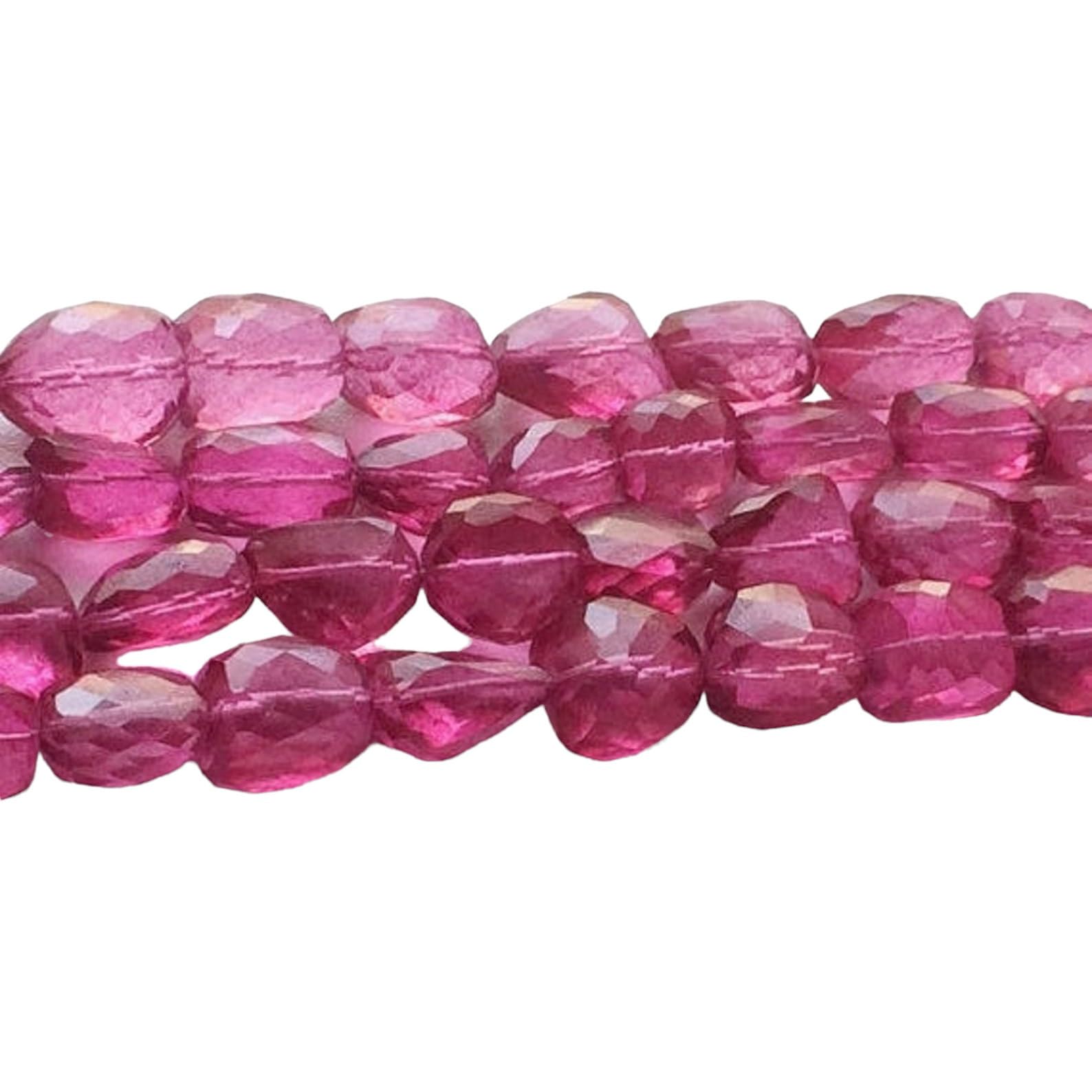 Perles de couleur rose vif pour bijoux de créateurs en quartz naturel facetté haut de gamme