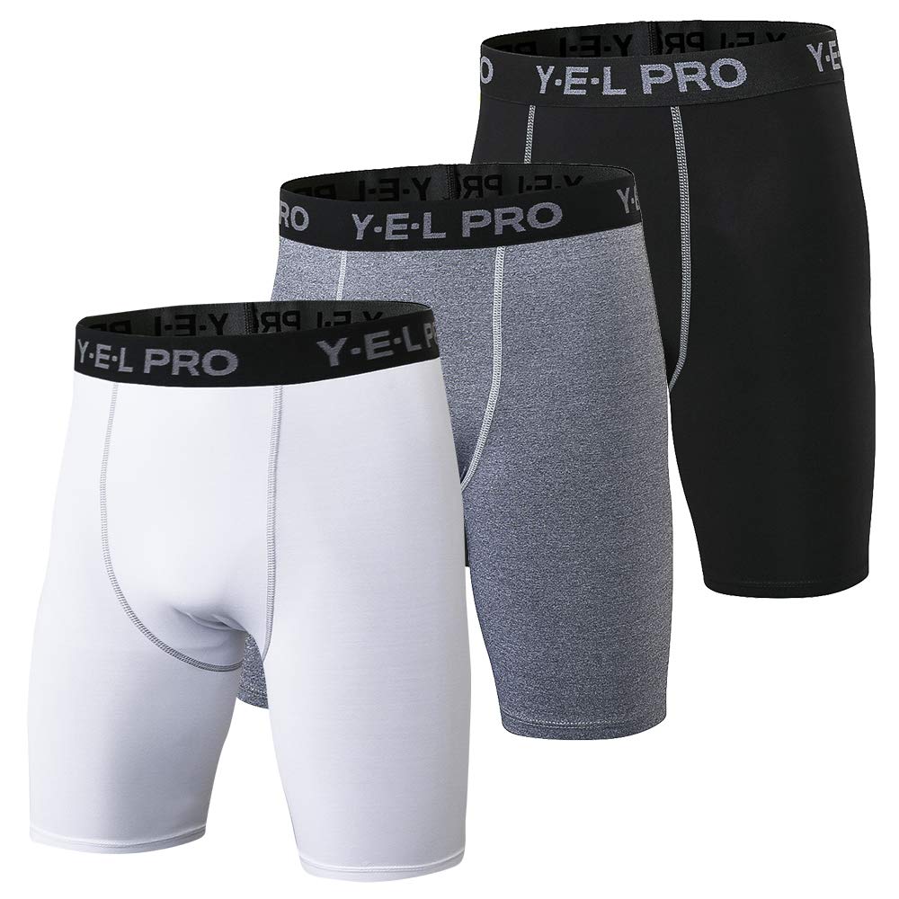 3 Pack Men Sports Underwear Breathable Boxer Briefs Men Compression Shorts-image-36