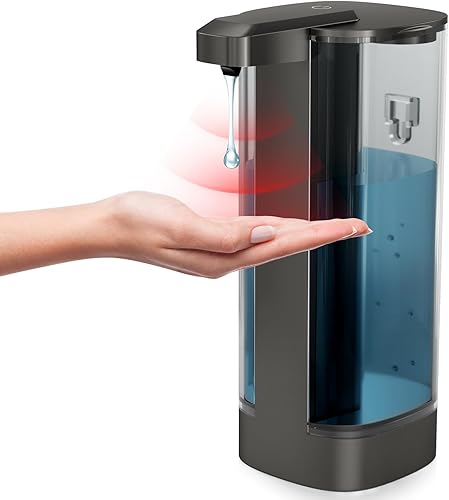 Dispensador automático de jabón líquido de 17 onzas, dispensador de jabón para platos sin contacto IPX5, dispensador ajustable impermeable y