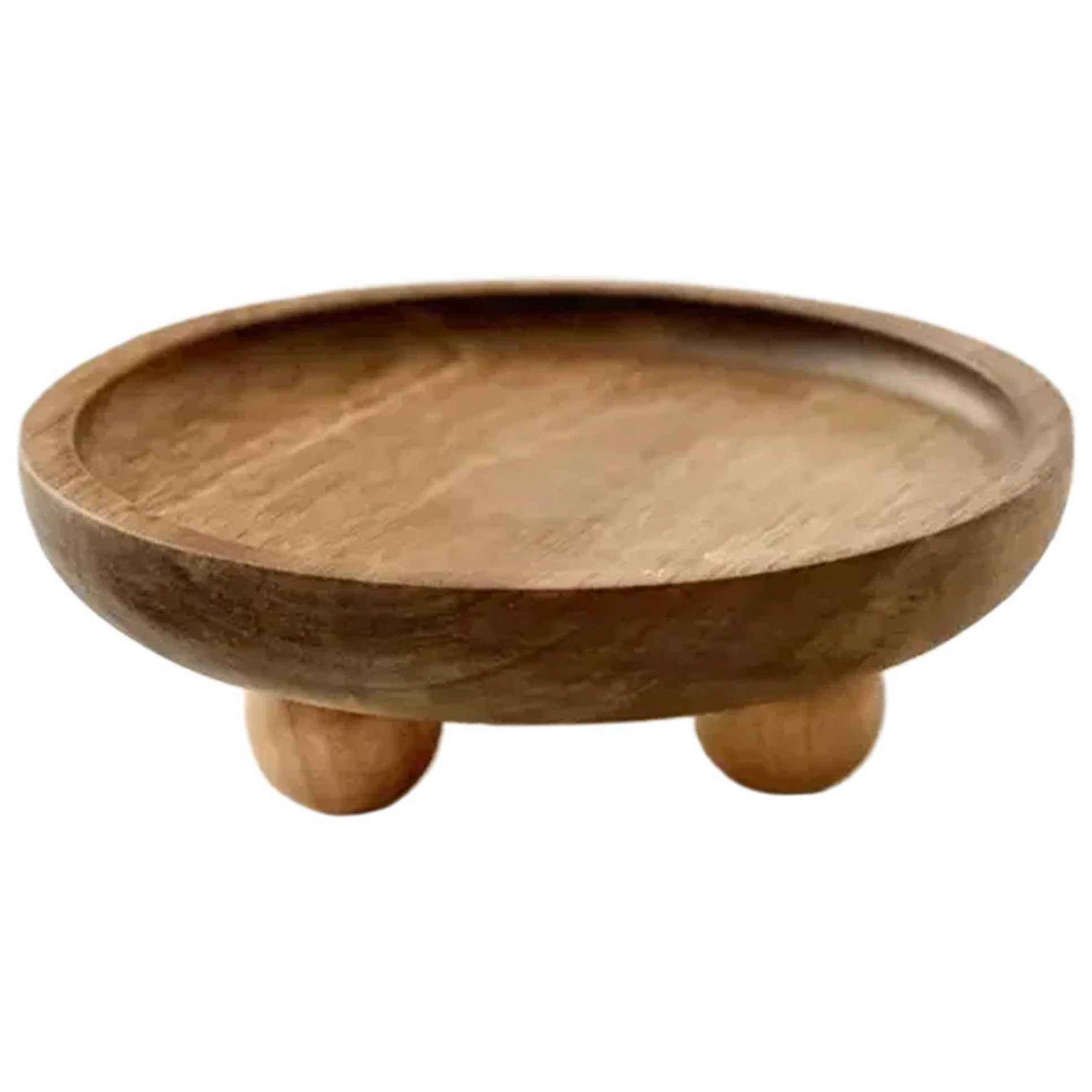 Uanqfegy Wood Tray Rustic – Candle Plate with Legs for Soap, Perfume, Keys, Vanity Tray for Kitchen Bathroom Entryway, Round