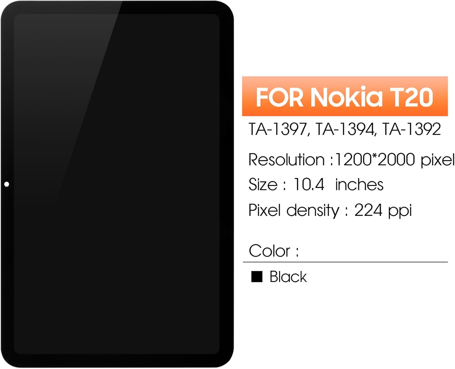 for Nokia T20 Screen Replacement for Nokia T20 Tablet Screen LCD Digitizer Touch Assembly 10" US Version with Tools