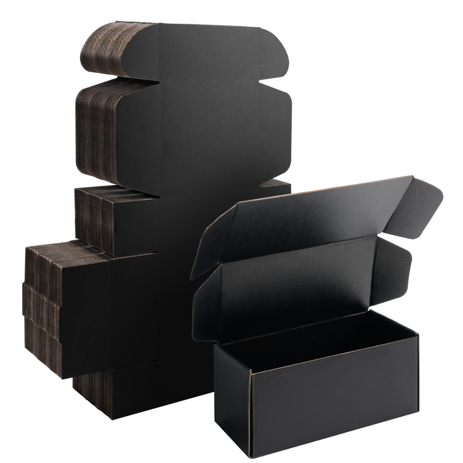 Yidomto 7x3x3 Black Shipping Boxes Small - 25 Pack Corrugated Cardboard Mailer Boxes for Packaging, Mailing, Gift Giving | Sturdy, Recyclable, Perfect for Small Business Supplies, Ecommerce — image 1