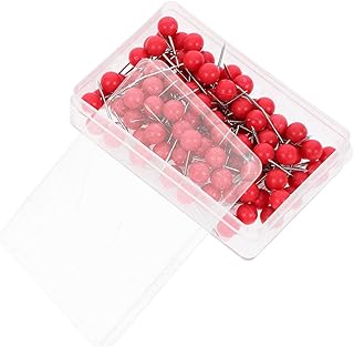Uonlytech 200piezas Alfiler Chincheta Redonda Decorativa para Mapas De Viaje Tableros De Corcho Cabeza Pearl Color Pequeño Unidades