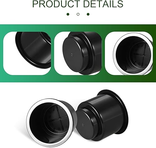 Miniatura 5 de UGSHY 2 portavasos incrustados para automóvil, 3.34 pulgadas de altura 3.54 pulgadas de diámetro, soporte estable de plástico a prueba de golpes,