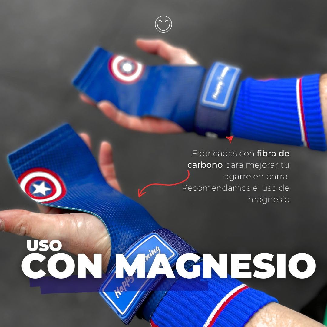 Calleras para Crossfit, Calleras Mujer, Hombre | Calleras para Crossfit con Magensio | Evita Lesiones y Mejora el Agarre (con Magnesio, Large)