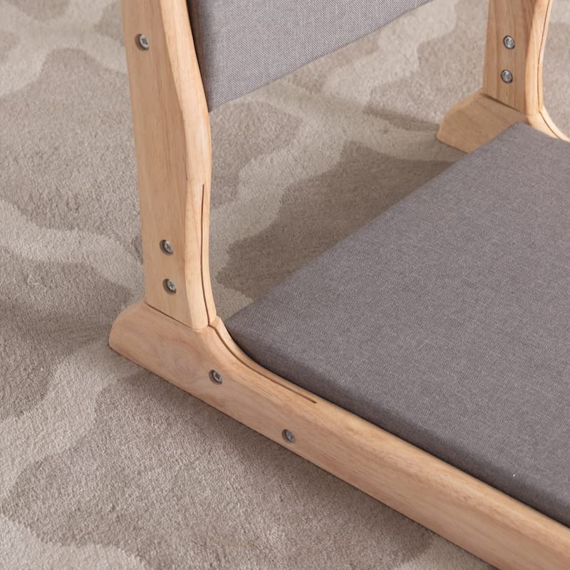 通用 Silla Tatami, silla plegable de meditación, asiento de suelo, silla de sala de estar, silla japonesa portátil sin patas, sofá perezoso para lectura de meditación y ventana de bahía (tela gris) 5