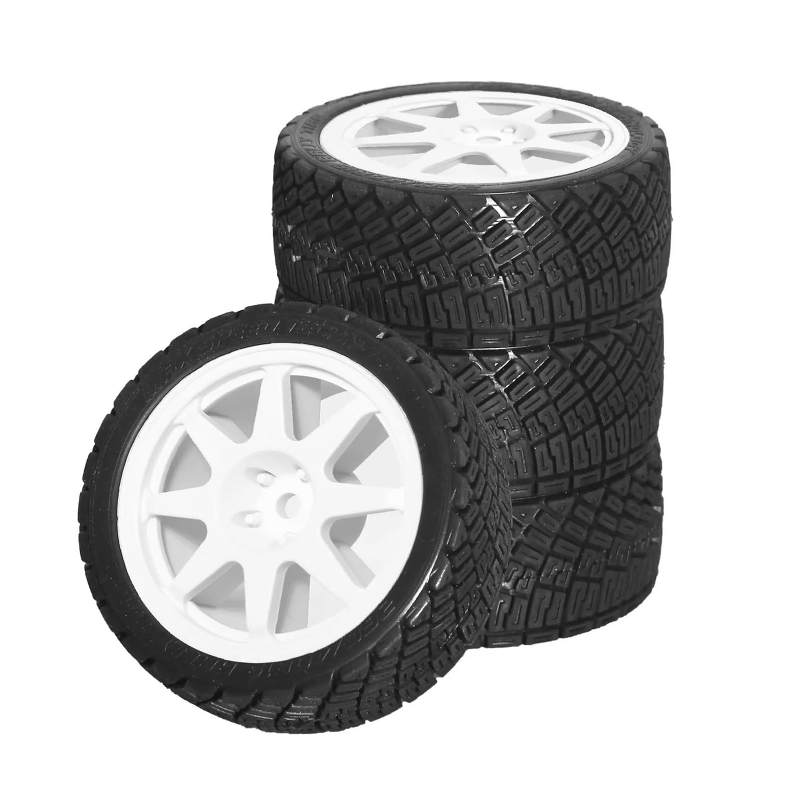 RC Coche NeumáTico Piezas para HPI para Tamiya para TT02 XV01 WRC C3 1/10 Juego Llantas Y Neumáticos para Coche RC Carretera para Rally Carreras Accesorios Mejoras Repuesto