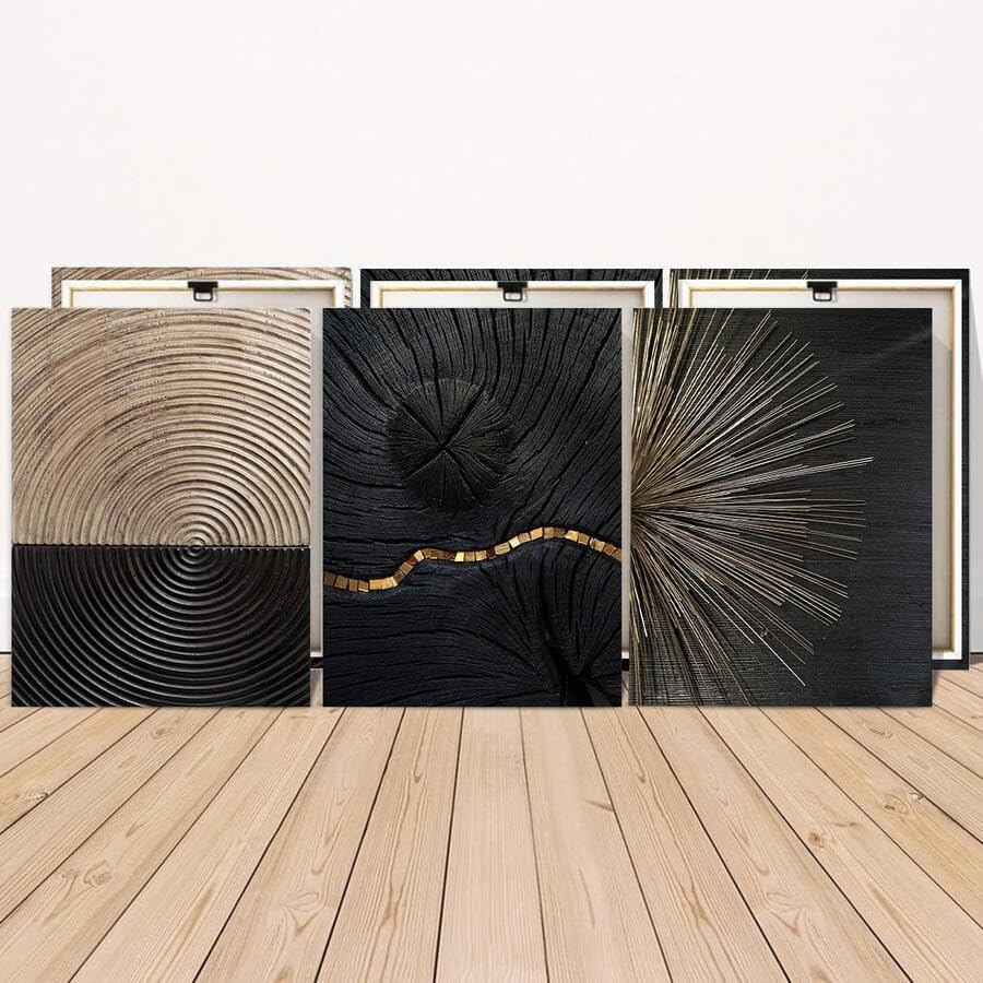 Affiche murale spirale moderne 2D texture lin 50 x 70 cm