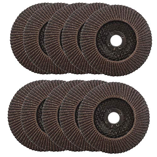 Liyafy 10PCS Aluminum Oxide Flap Disc Grinding Wheel 4 inch 80Grit Quick Change Sanding Grinding Wheels for Grit Angle Grinder