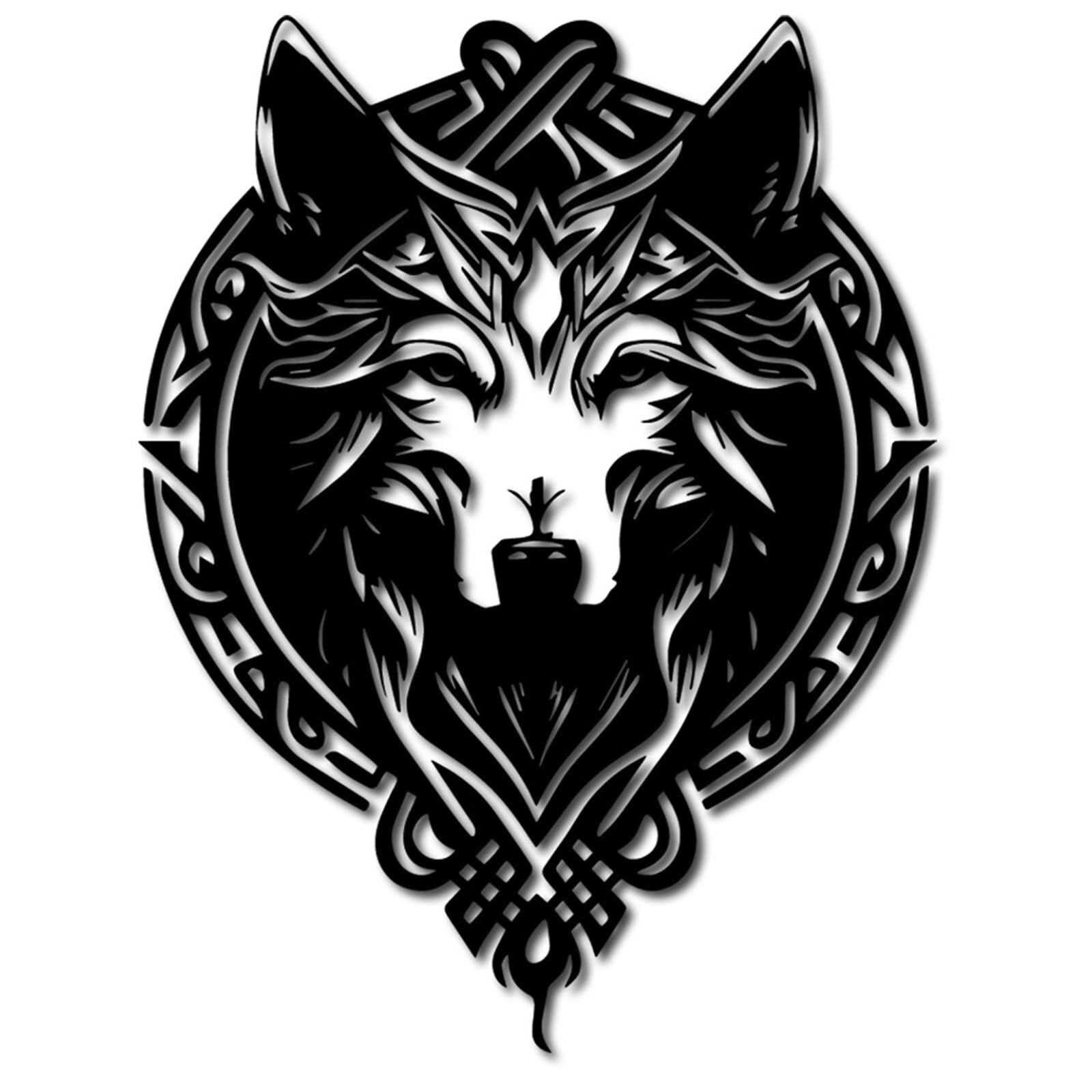 Wolf Head Metal Wall Art, Wild Wolf Metal Wall Decor, Animal Silhouette Sculpture, Wall Mount Decor Animal Heads for Wall Art Hanging Sculptures for Farmhouse Living Room Office Yard
