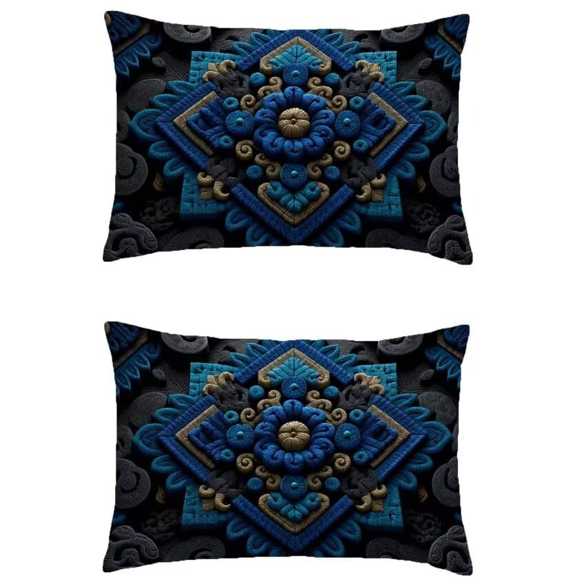 Housse de coussin bohémie en lin haut de gamme et impression double face 60x80cm