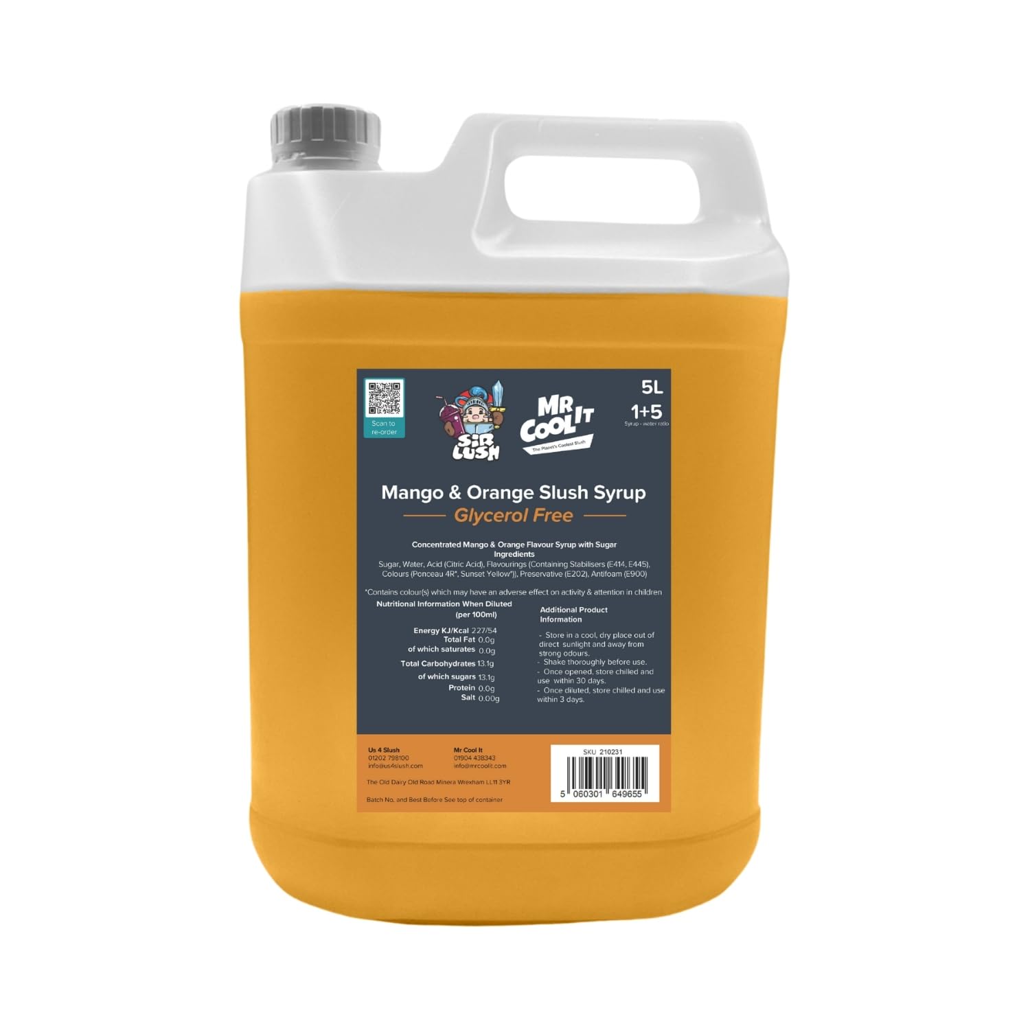 Mr Cool It Mango & Orange Slush Syrup 5L