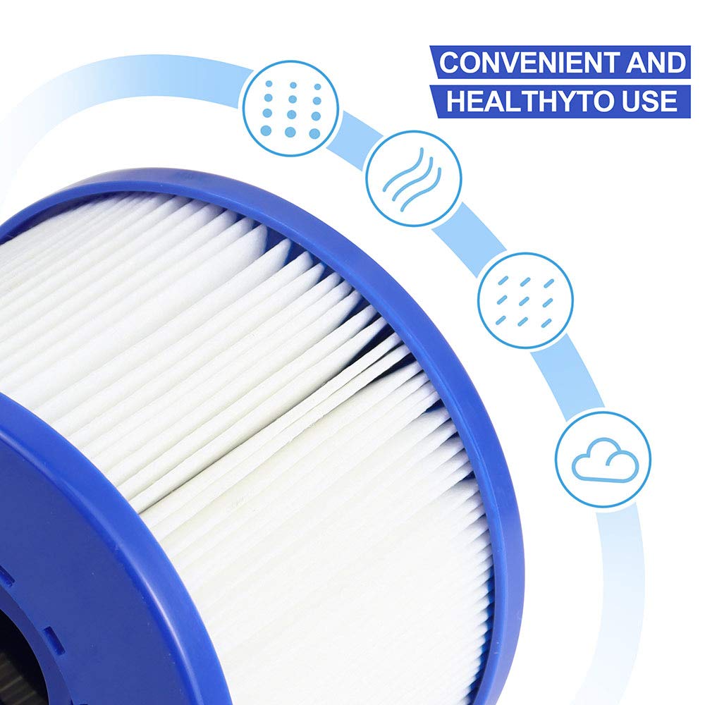 ALLOMN Filtro Piscina, 10.5 * 8,2 CM 8PCS Elemento Filtro del Filtro Cartucho Filtro Piscina Accesorios Filtro spa Perezoso Filtro Hidromasaje Filtro para Aqua SPA/Aquaparx/Restway/Goplus/Wido