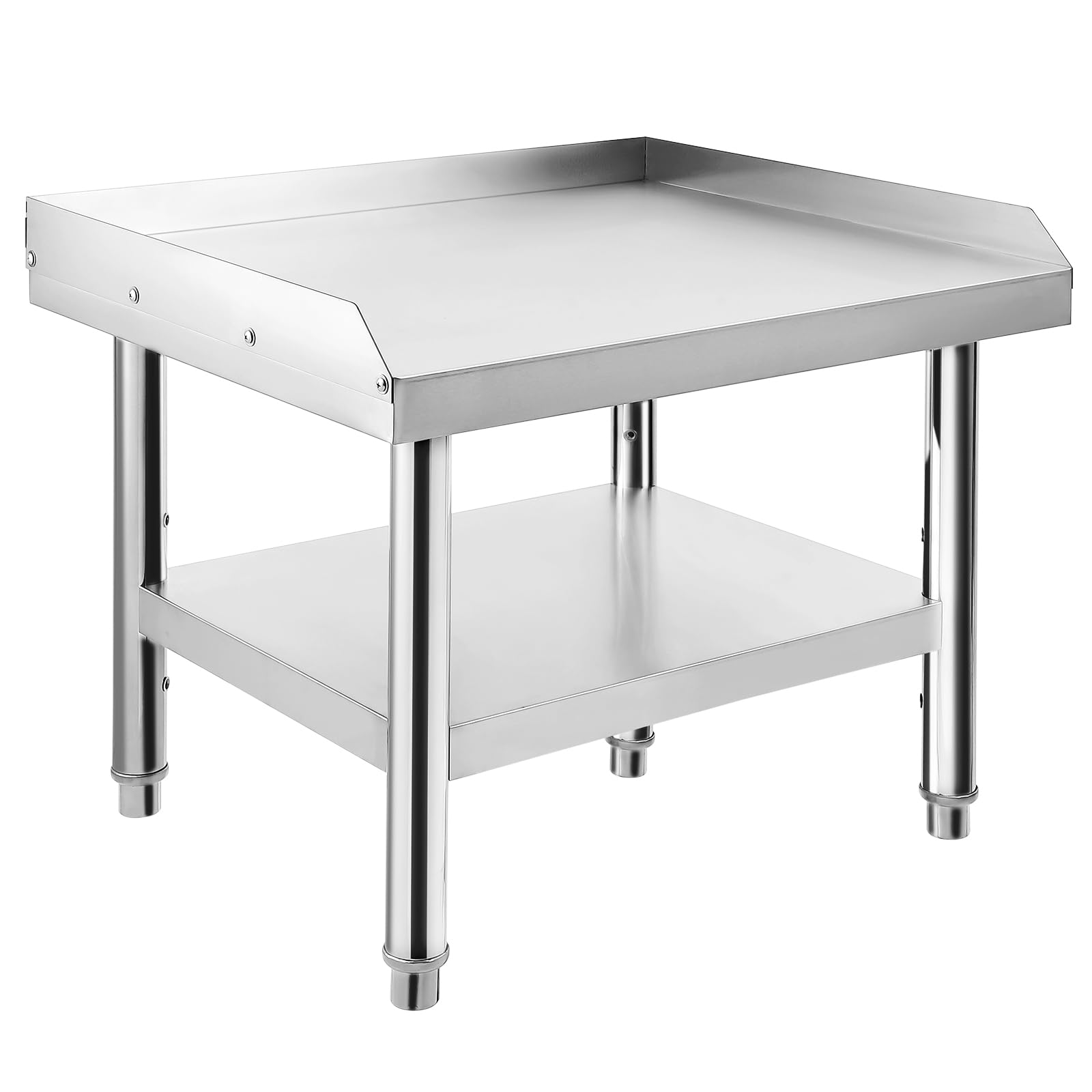 Stainless Steel Table, 24 x 28 x 24 Inch Stainless Steel Grill Stand with Adjustable Undershelf, Commercial Cooking Equipment Stand, Grill Table for Restaurant Hotel Kitchen Home Use