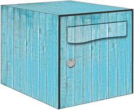 Adhesivo decorativo para caja de cartas con tabla de correspondencia, color azul