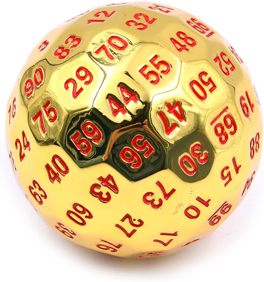 DollaTek Dé à 100 Faces Métal 50mm - Dice Rouge Pour Jeux De Rôle Donjons Et Dragons DND