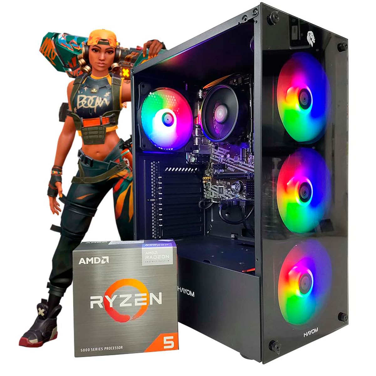 PC GAMER RYZEN 5 5600G, 16GB DDR4 3200MHZ, SSD M.2 NVME 250GB