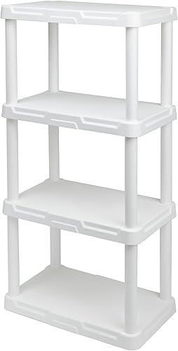 Miniatura 1 de BLACK+DECKER, Estante de almacenamiento ligero de 4 niveles, 50 librasestante (47 pulgadas de alto x 22.1 pulgadas de ancho x 14.3 pulgadas de