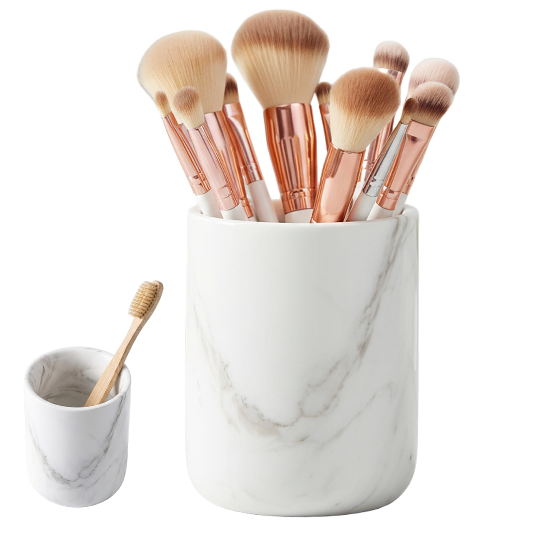 Gobelet de brosse à dents porte-brosse effet marbre et organisateur salle de bain