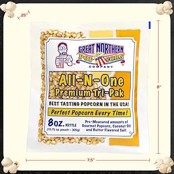 Amazon.com: 8oz Popcorn Machine Popcorn Packets - All-in-One