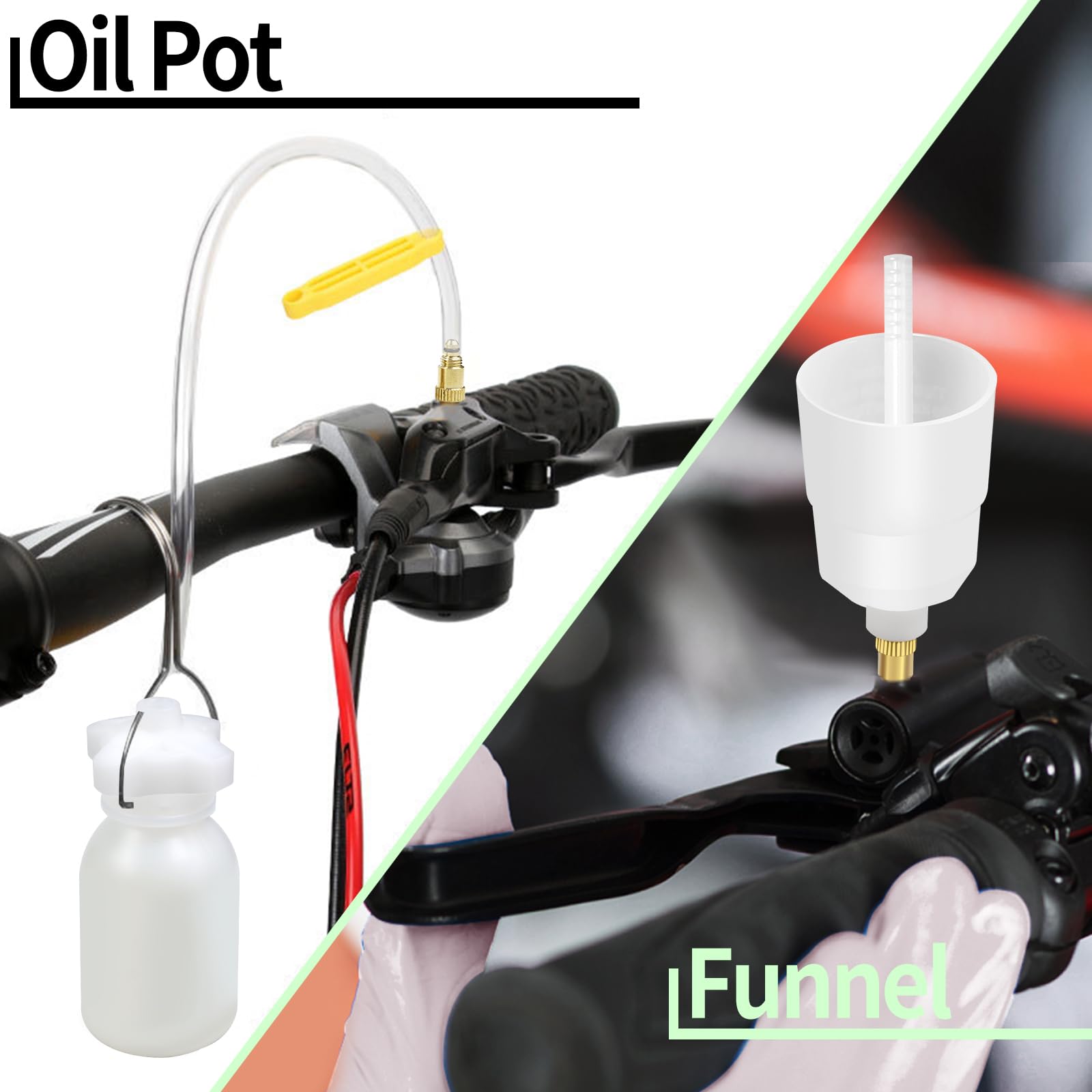 Kit spurgo Freni per Shimano, TEKTRO, MAGURA, Include connettore in Metallo Mountain Bike Freni a Disco Idraulici, Incluso 180ml Liquido frenante Minerale ad Alte Prestazioni da