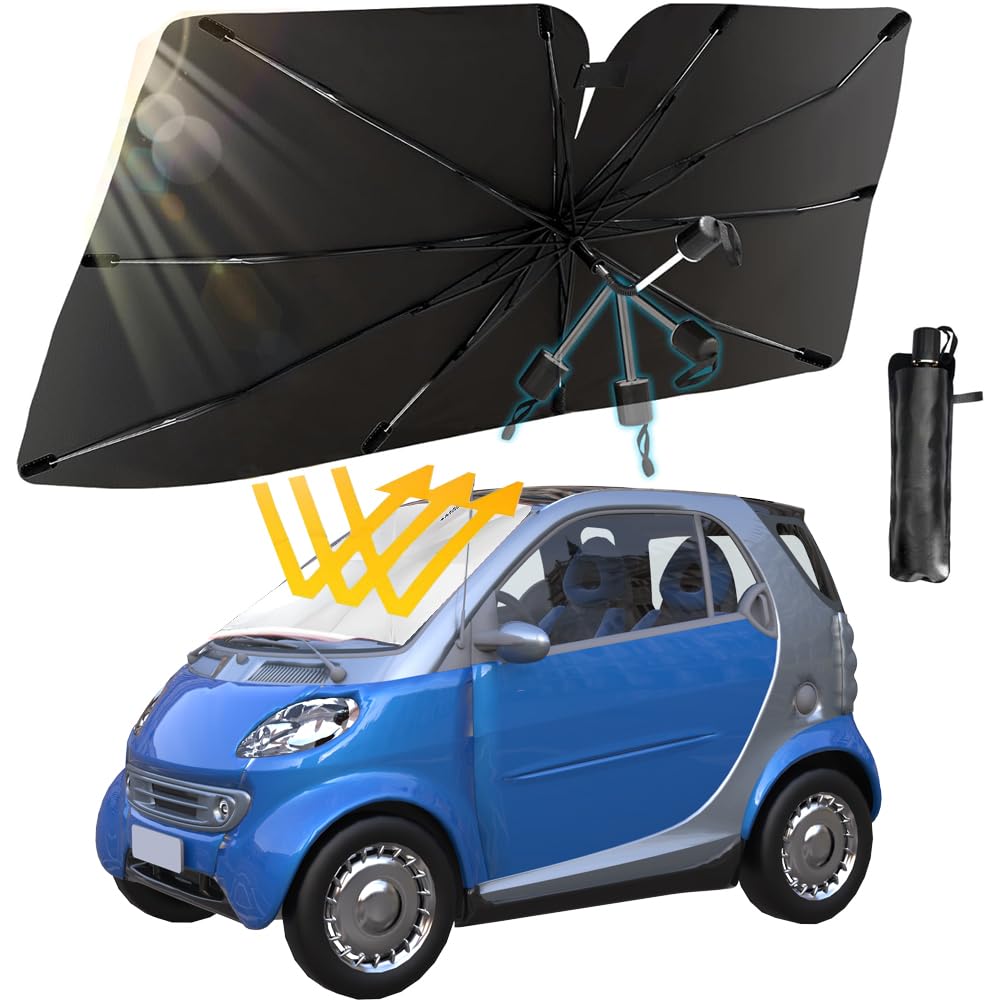 Parasol Plegable de Coche,130X75 cm Paraguas para Parabrisas de Coche,Parasol de Coche Plegable,Parasol Parabrisas Delantero para Coche,Parasol Coche Delantero Plegable (M)