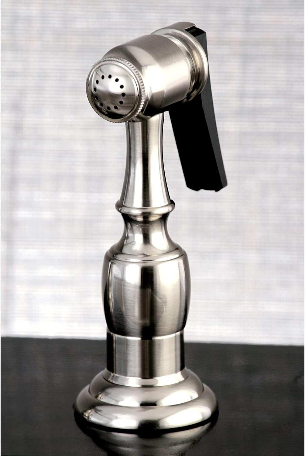 Kingston Brass KB1758WLLBS 8" Centerset Kitchen Faucet with Brass Sprayer, 8-5/8" in Spout Reach, Brushed Nickel