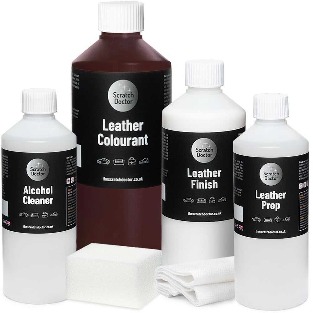 The Scratch Doctor Leather Recolouring Kit for Furniture & Car Seats | Clean, Dye & Protect | Includes Cleaner, Primer, Dye & Sealant (Dark Grey, 1000ml) — view 19