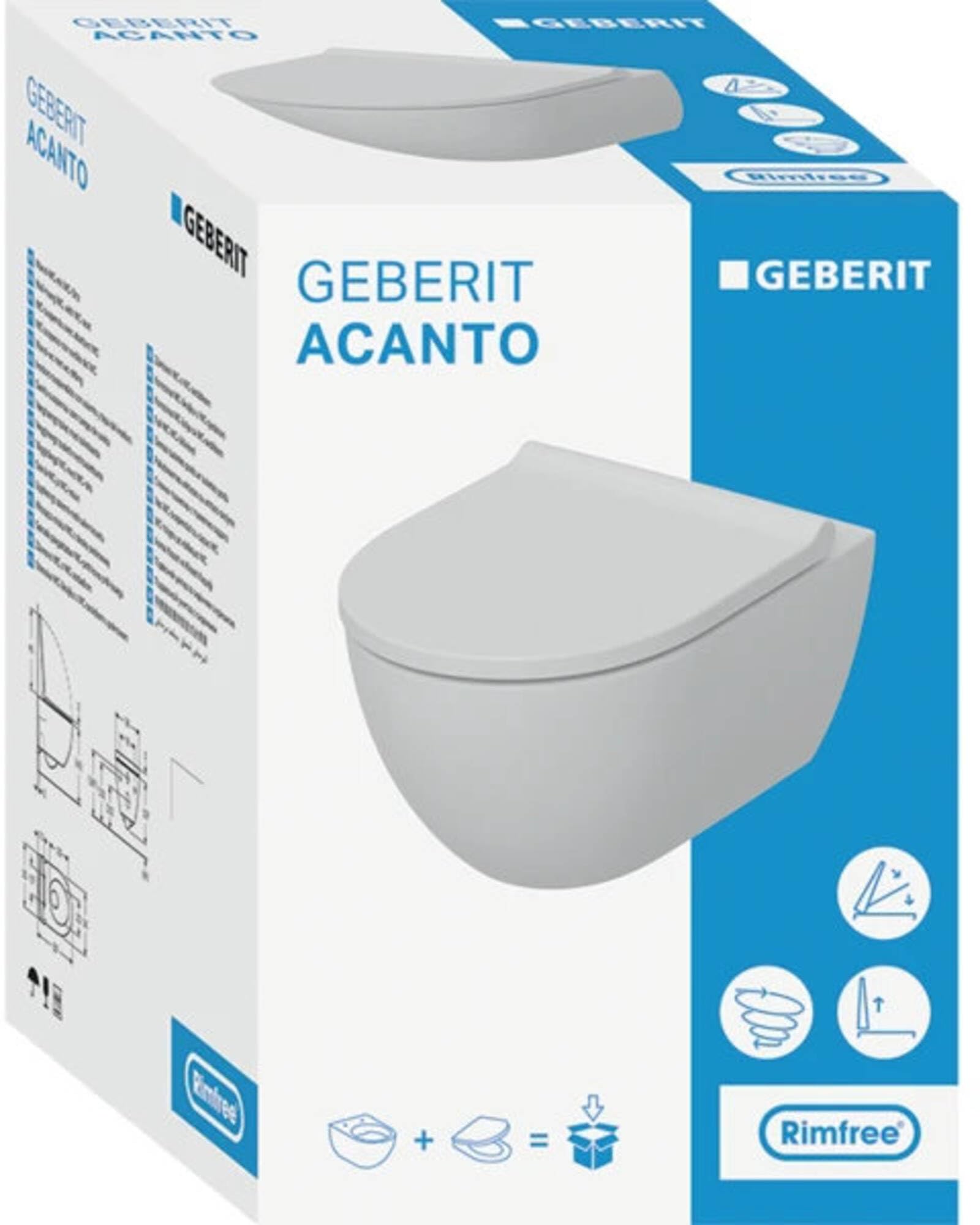 Geberit Acanto Wand-WC-Paket KeraTect 36x53x38,5 cm Weiß