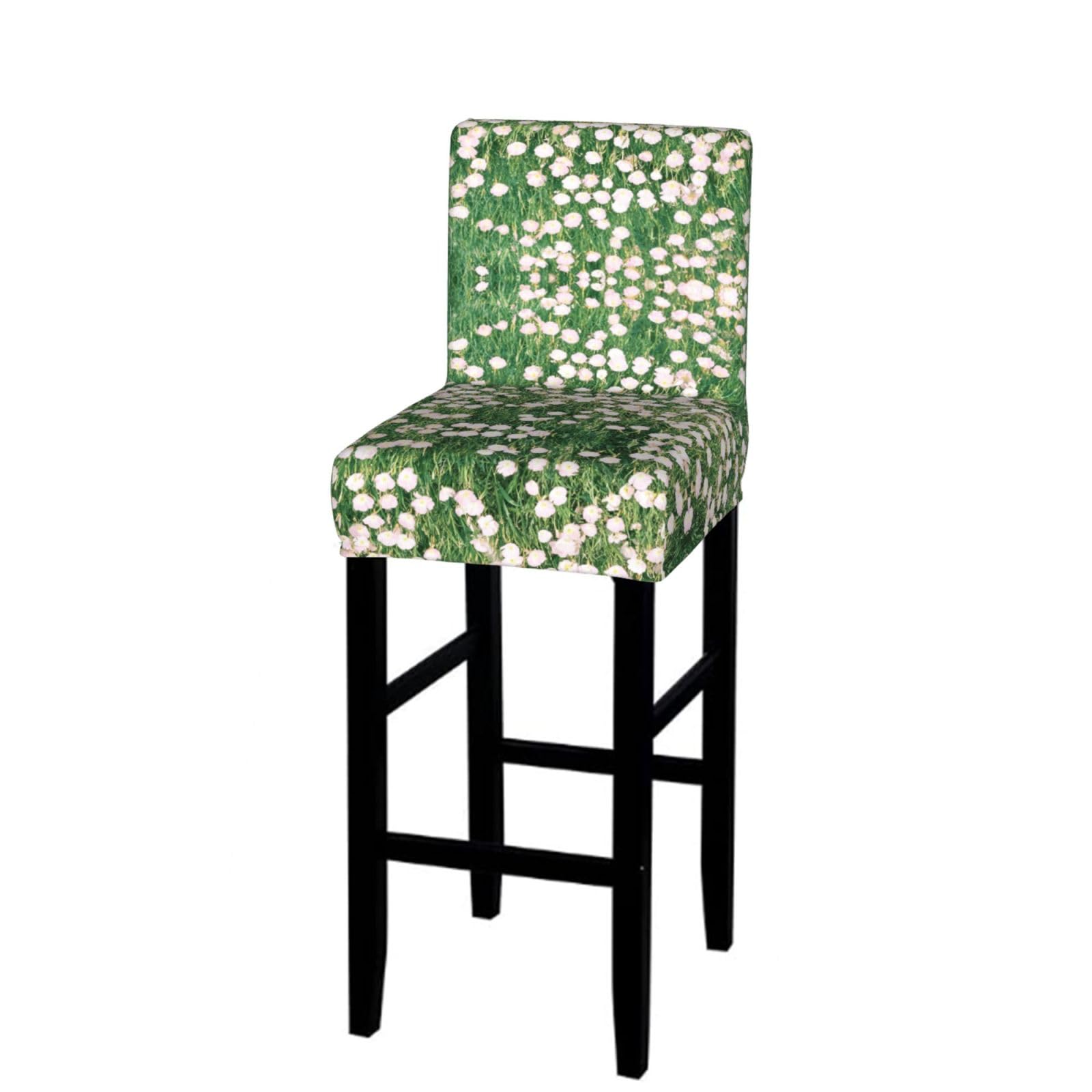 CNTDBU Sage Wildflower Bar Stool Cover-Stretchy Chair Slipcover for Kitchen