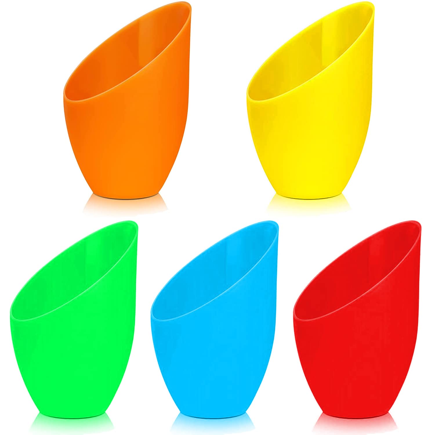 5-Pack Plastic Lamp Shades – 5.7" High X 4.1" Diameter, 1.65" Fitter, Multicolor (Red, Yellow, Blue, Purple, Green) For Floor & Desk Lamps