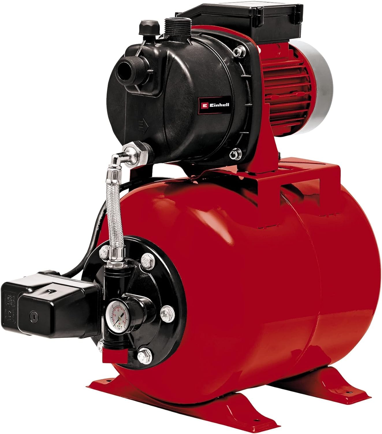 Einhell Hauswasserwerk GC-WW 6538 | 650 W | 3,6 bar | 3800 l/h Fördermenge | 36 m Förderhöhe | Druckschalter | Manometer | 20l Behälter