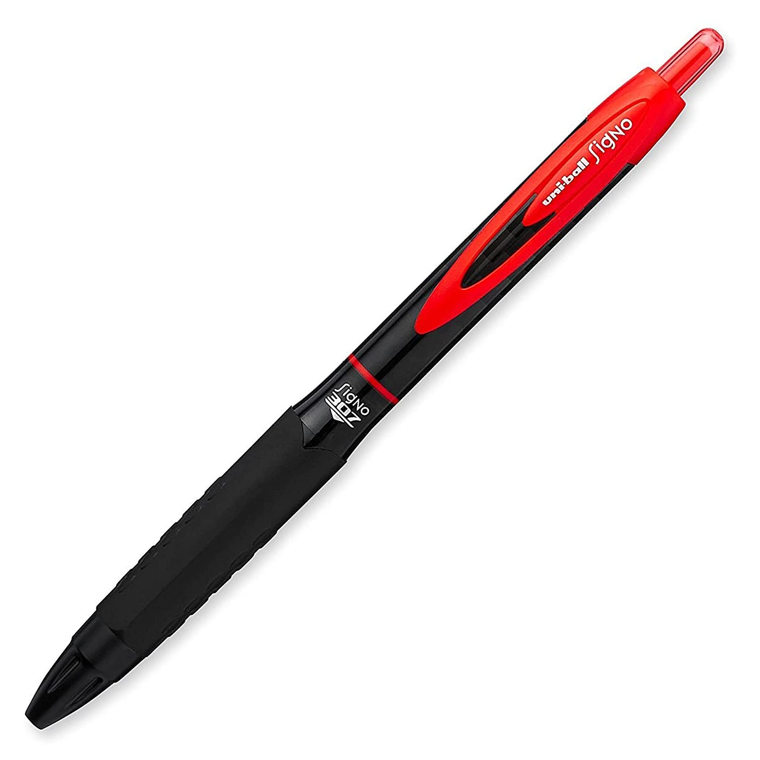 uni-ball Signo 307 UMN-307 - Bolígrafo retráctil fino, 5 unidades, 2 negros, 2 azules y rojos
