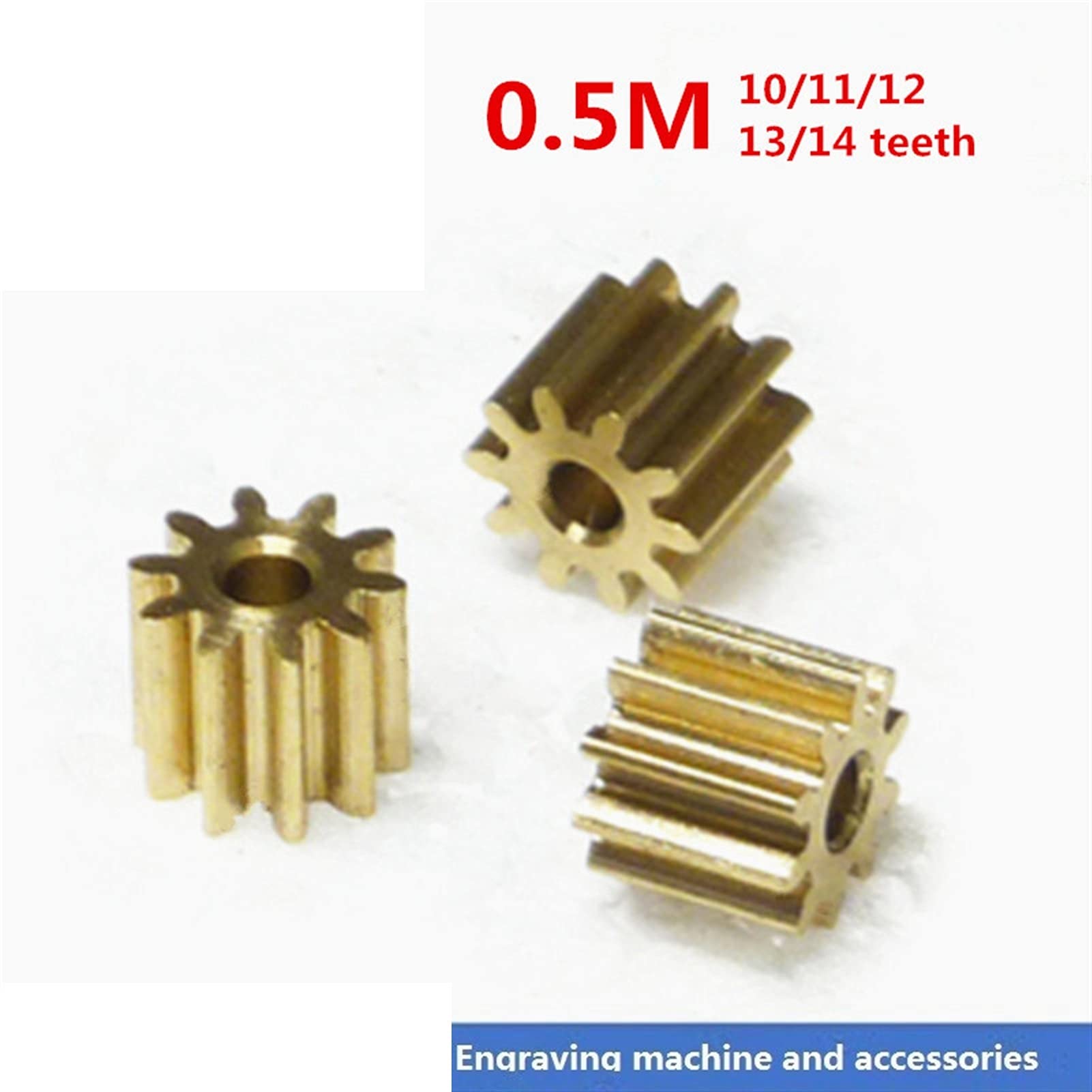 DINGGUANGHE-CUP Durable 10pcs 0.5M 10/11/12/13/14 Teeth Gear Rack Spur Gear 0.5mod Precision Copper Steel CNC Pinion (Hole Diameter : 3mm, Number of Teeth : 14 Teeth)