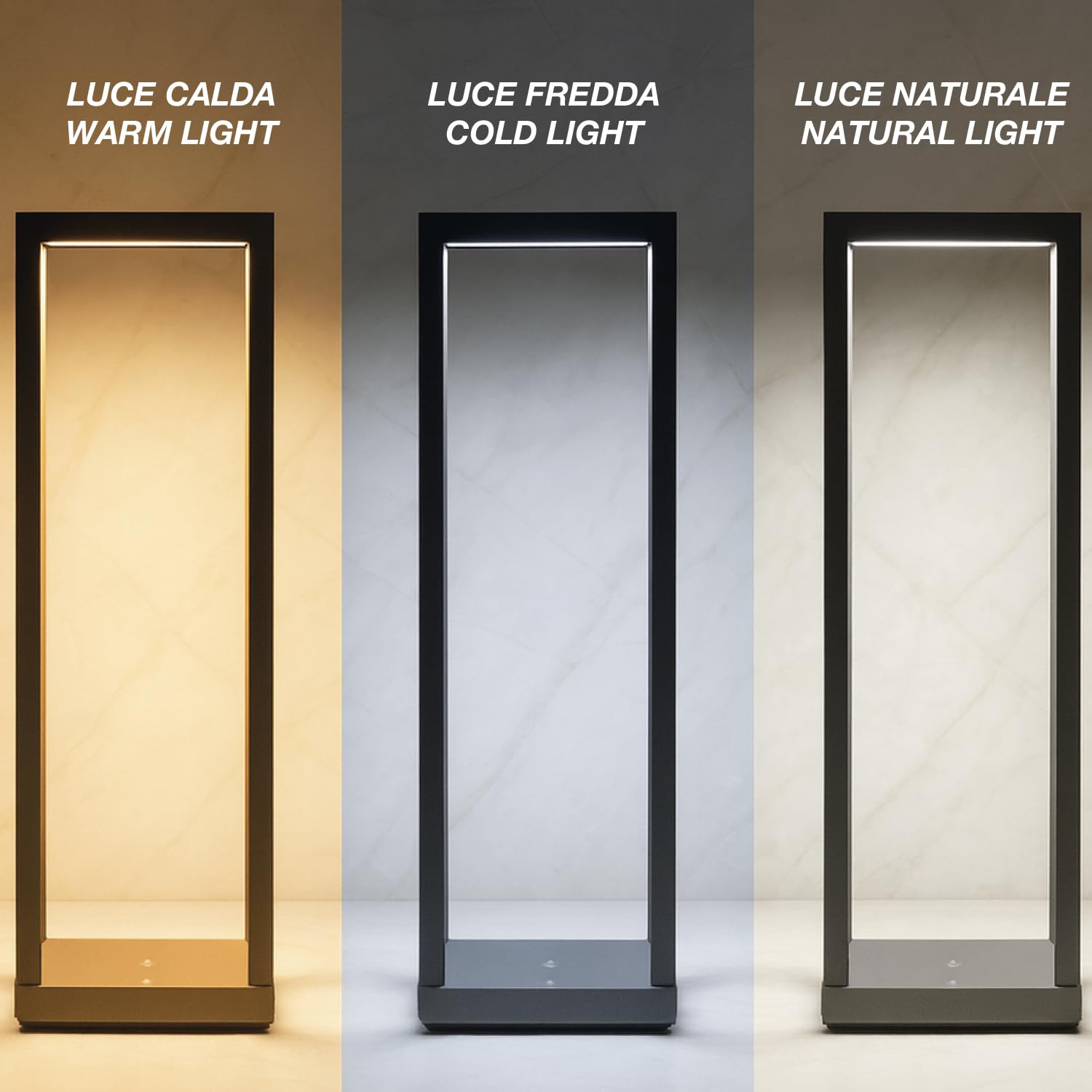 BEPER P207ILI103 Lanterna LED Ricaricabile, Lampada da Tavolo Dimmerabile 3 Luci (Calda, Naturale, Fredda), Autonomia 24h, USB, IP44 per Interno ed Esterno