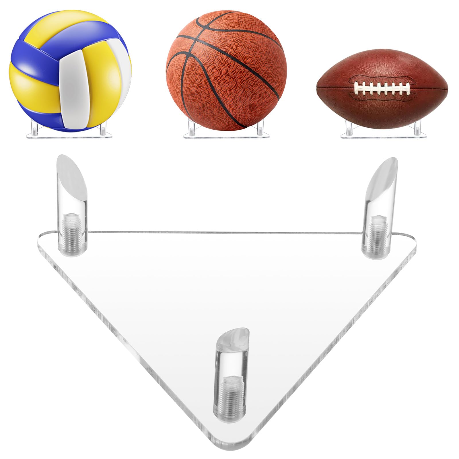 Soporte para pelotas acrílico transparente para voleibol