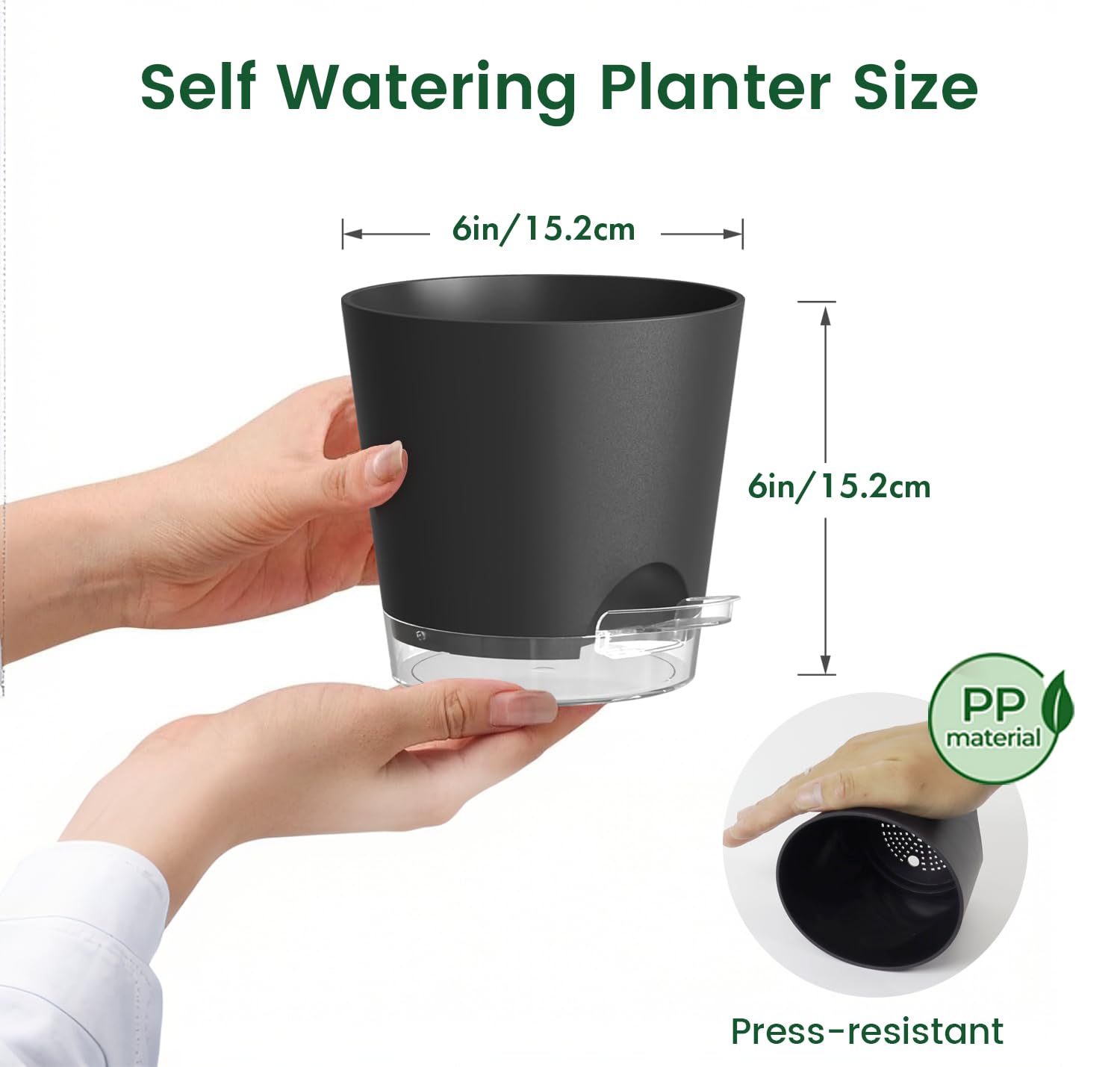 Snapklik.com : Meowell 6 Inch Self Watering Pots For Indoor Outdoor ...