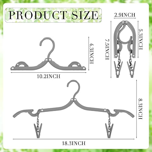 Miniatura 9 de Perchas plegables de viaje plegables con clips, perchas plegables portátiles y plegables, perchero plegable para ropa (colorido, 24)
