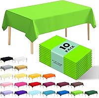 Vista 26 de Paquete de 10 manteles desechables de plástico premium de 54 x 108 pulgadas, mantel rectangular para mesa, para cumpleaños, bodas, Navidad, Beige