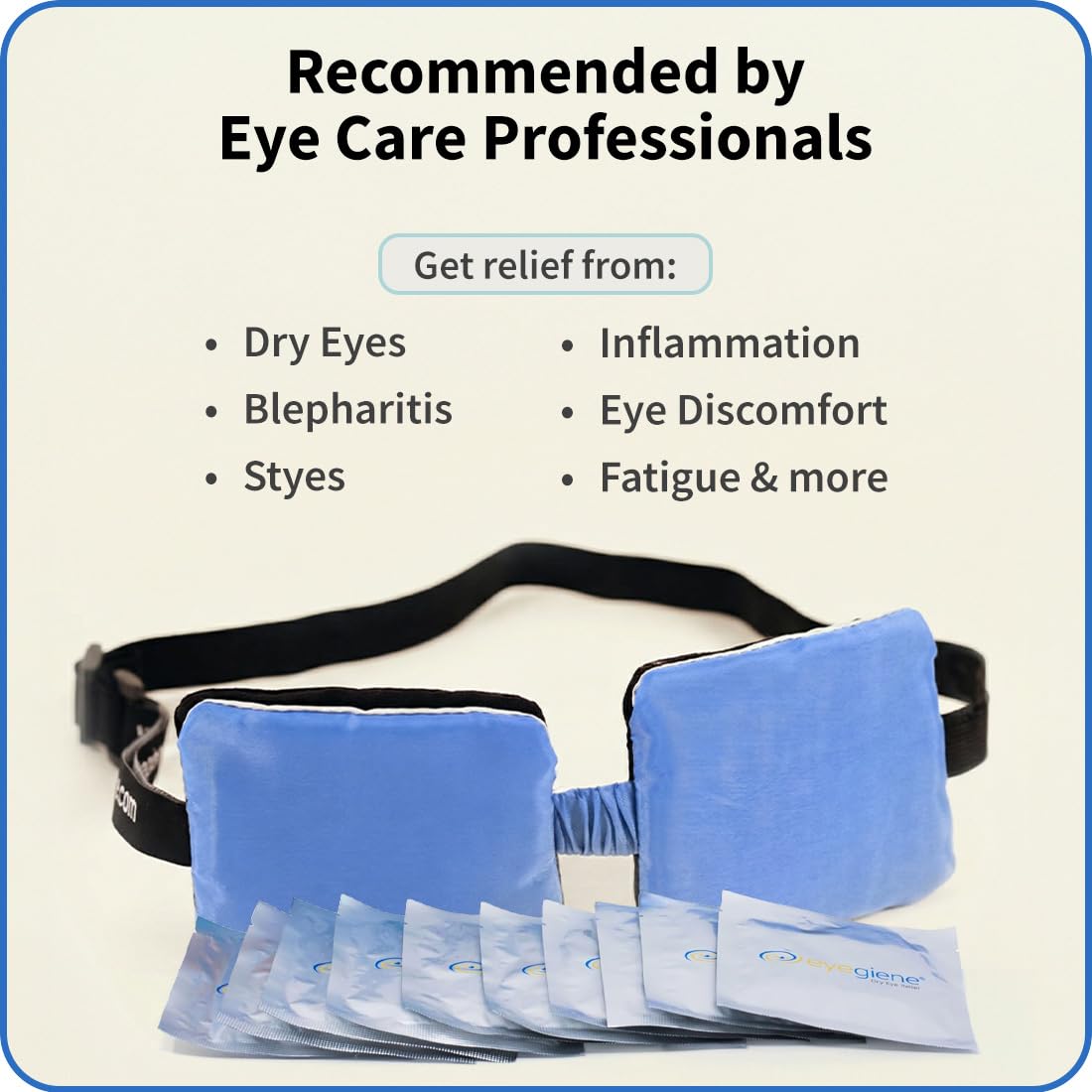 Eyegiene Insta-Warmth Eye Mask Refills 60 Warmers, Replacement Self-Warming Inserts for the Eyegiene Reusable Mask, Gentle Consistent Warmth for Tired Dry-Feeling Eyes and Eyelid Comfort