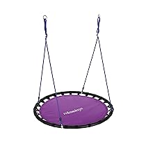 Relaxdays Altalena da Giardino a Nido, per Bambini e Adulti, Regolabile, Ø 120 cm, Portata Max. 100 kg, Viola