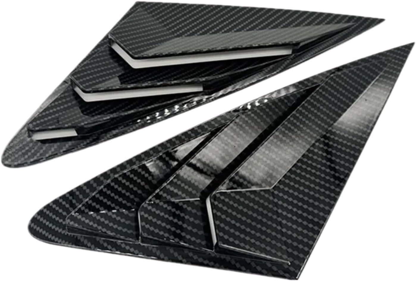 for Audi A4 A4L S4 B8 Sedan 2009-2016 Car Rear Louver Window Side Shutter Cover Trim Sticker Vent Scoop ABS Carbon Fiber(Carbon)