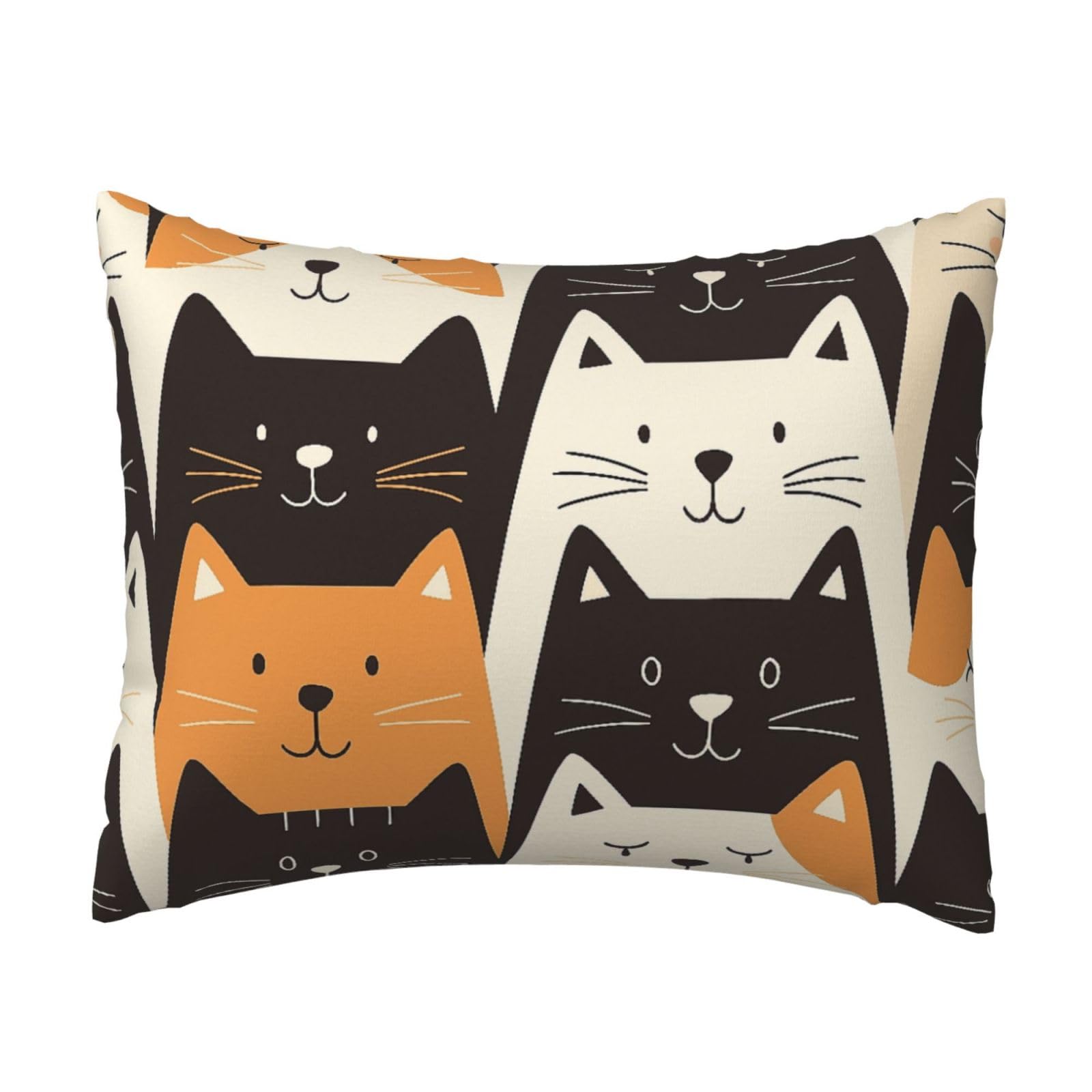 Cartoon Cat Pillowcase Soft Plush with Zipper Decorative Pillowcovers 16x20 in