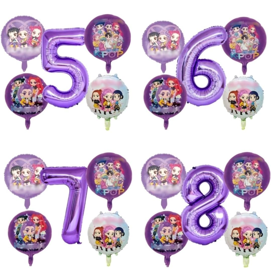 K-POP balloons for birthday party (5 pcs set) 3 to 9 years
