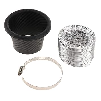 TENOOR Car Front Bumper Turbo Air Intake Pipe Turbine Inlet Air Funnel Kit Black_52028471