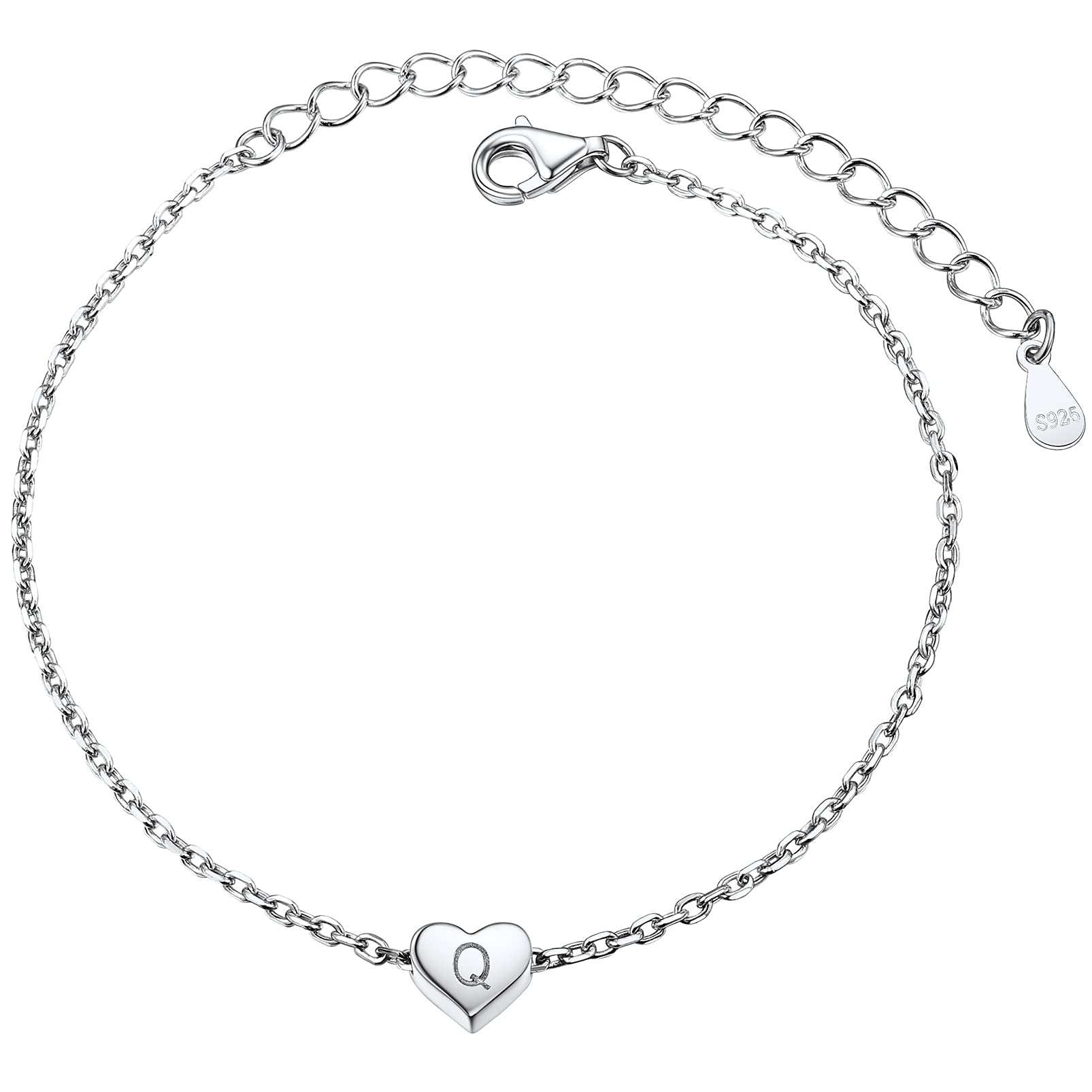 Gourmette Cheville Femme Ajustable Bracelet De Cheville Argent 925 PROSILVER - Chaîne Ajustable 22+5cm Maille Figaro Bracelet Pied Argent Sterling