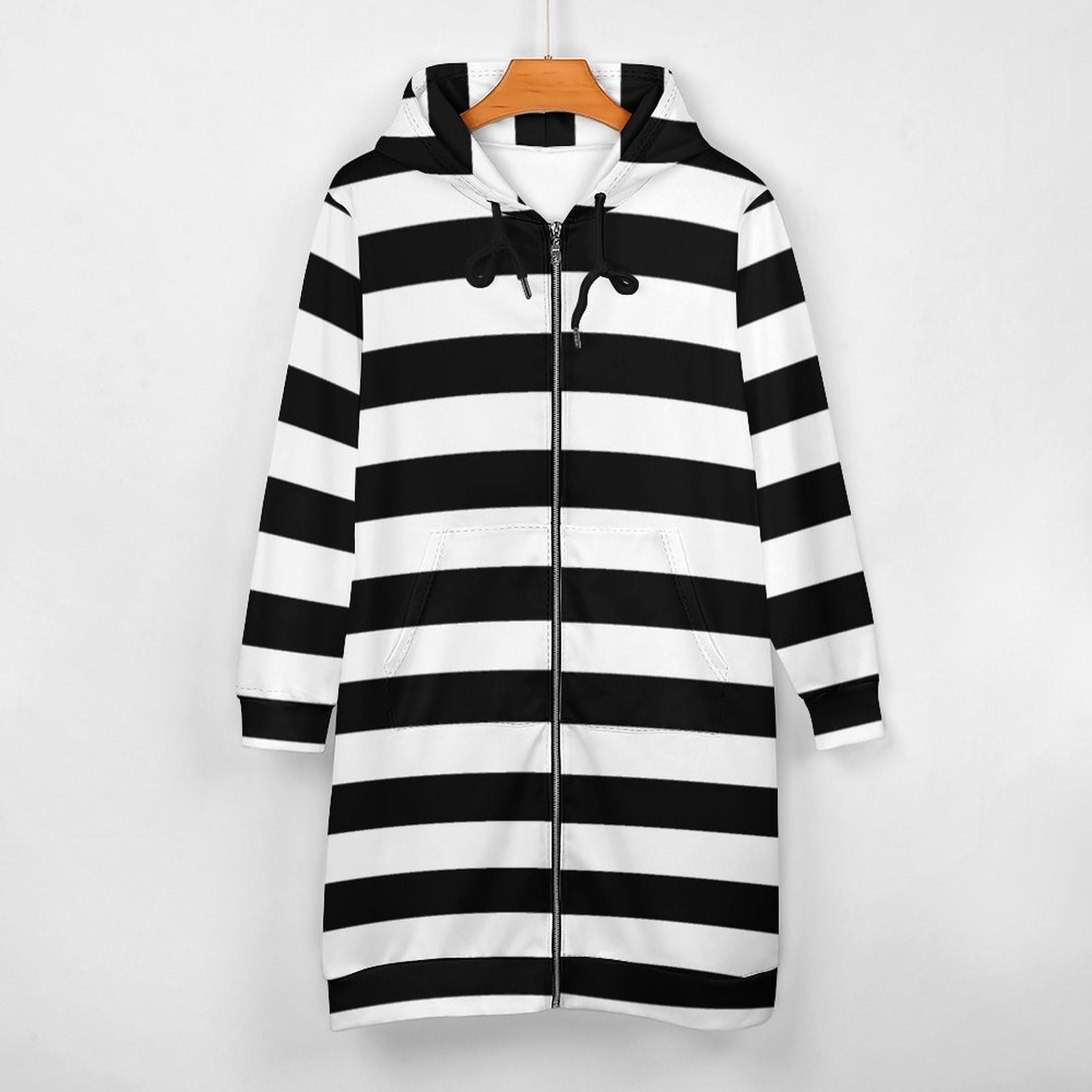 Felpa Donna con Zip Felpe Sportiva con Tasche E Cappuccio Motivo A Strisce Orizzontali Morbida Invernale Giacca Regolabile Confortevole per Uso Quotidiano Casual