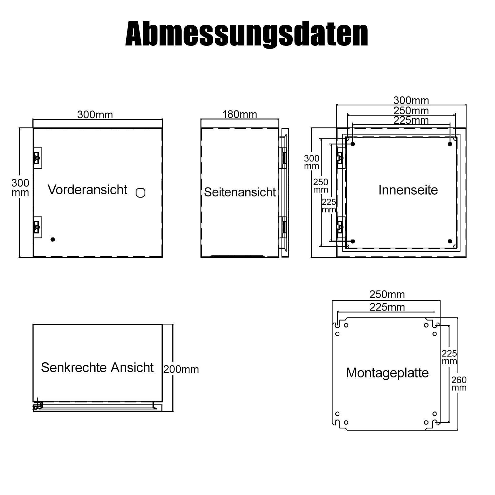 LeMotech Armadietto elettrico in acciaio IP66, scatola di giunzione impermeabile con serratura, alloggiamento elettrico con piastra di montaggio integrata, scatola elettrica per interni ed esterni