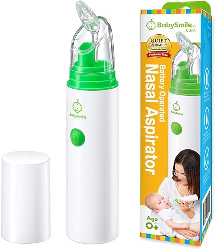 BabySmile Aspirador nasal portátil eléctrico para bebé, S-303, succión, grado hospitalario