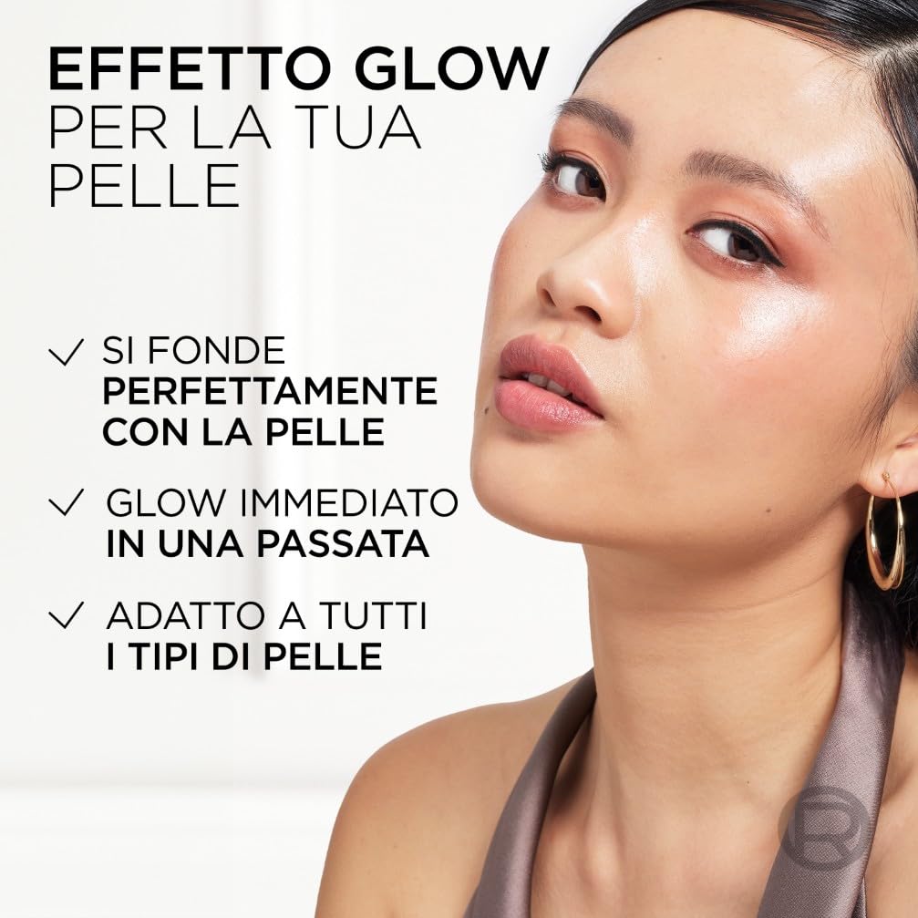 L'Oréal Paris Stick Illuminante Multi-Uso, Per Viso e Corpo, Pelle Luminosa e Radiosa, Effetto Glow Intenso e Istantaneo, Finish che Riflette la Luce, Lumi Glass, Tonalità: 610 Pearl Eclat, 5 gr
